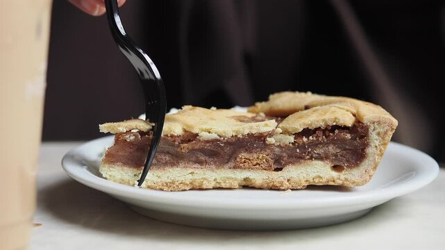 Enjoying a slice of pie at the cafe in the afternoon