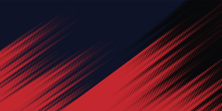 Red halftone dots blue color pattern gradient grunge texture background. Dot pop art comic sport style