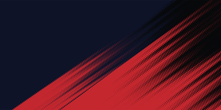 Red halftone dots blue color pattern gradient grunge texture background. Dot pop art comic sport style
