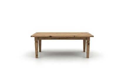 Fototapeta premium A low wooden table with a rectangular top and four tapered legs
