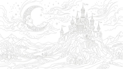 Fantasy Castle Tower Architecture. © pur