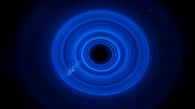 Blue Glowing Ring Vortex Abstract Background Dark Center Circular Light Trail Digital Energy Spiral Design Blue Circle Abstract Vortex Glowing Concentric Ring Motion Blur Futuristic Light