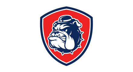 Obraz premium Aggressive Bulldog Mascot Logo with Hat