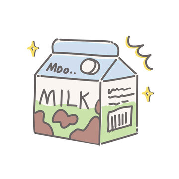 Carton milk simple drawing doodle vector