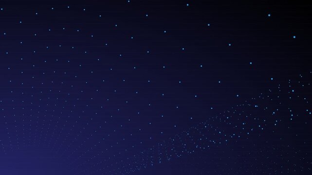 Abstract Dark Blue Digital Network with Glowing Blue Dots