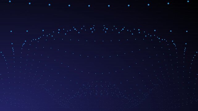 Abstract Blue Dot Network on Dark Grid Background Representing Data Flow