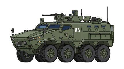 Military armored vehicle with turret gun. © tri