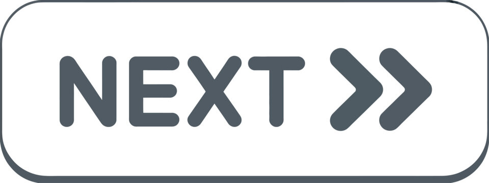 Next button interface forward arrow navigation progress vector illustration