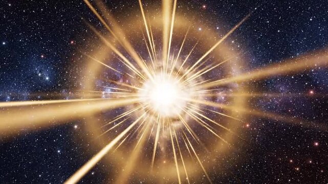 Cosmic starburst in space ideal for travel vlogs and eco-friendly campaigns
