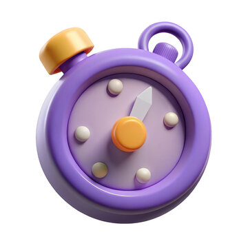 3d rendered stylized stopwatch isolated on transparent background
