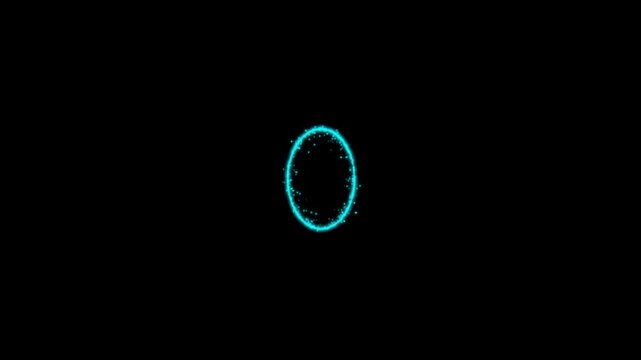 Neon Portal Ring Animation Futuristic Energy Circle Sci Fi Background Loop