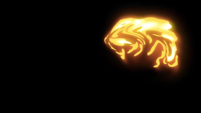 Cartoon pack Fire Animation Sequence: Looping Flames and Animated Fire Effects in Black Background