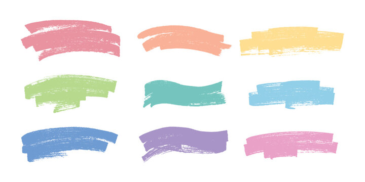 Set of brush paint stroke texture swatch Hand painted background Ink scribble dab clipart Paint smudge for tags and stamps design, beauty fashion poster
