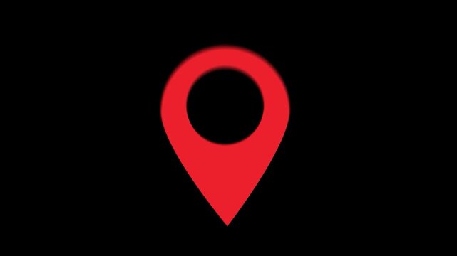 Animated Red location pointer. animated pin map animated icon. location icon. GPS location pointer motion video on white background. motion graphics
