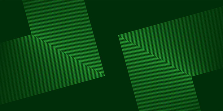 Green arrows background. Abstract triangle gradient wallpaper. Repeated arrow stripes backdrop for flyer, banner, poster, presentation. Thin to thick linear game or sport texture. Vector masculine bg