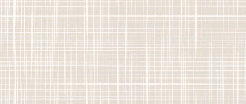 Beige fabric seamless texture. Crosshatch linen canvas repeating background. Weave sackcloth material wallpaper. Rough rustic woven burlap surface textile. Vector organic hessian cotton backdrop
