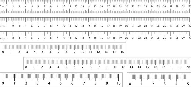 Blank Ruler Template Measuring Scale Tool Graduation Units Size Indicator Vector Illustration