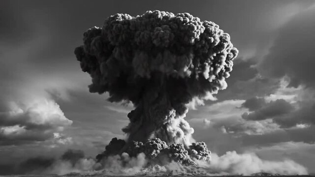 Nuclear explosion mushroom cloud for creative digital media and visual arts