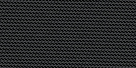 Black perforated metal plate. Metal grill. Black metal texture steel background. Perforated sheet metal.Abstract dark gray circle mesh pattern background texture. © adeck