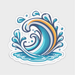 Fototapeta premium Stylized illustration of a crashing ocean wave