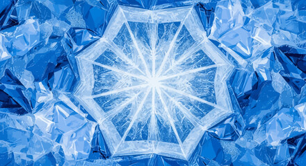 Abstract blue ice crystal geometric pattern © kavi