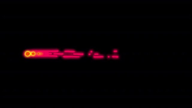 Red cartoon energy projectile. Dynamic 2D fireball animation