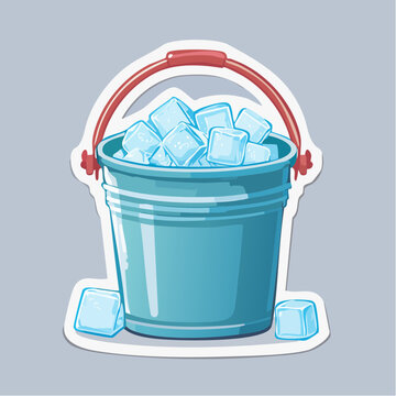 Bucket full of ice cubes