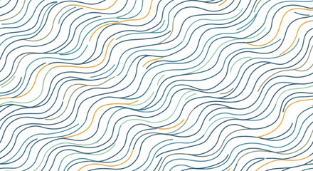 Fototapeta premium Abstract Wavy Lines Pattern - Blue, Teal, and Gold on White Background