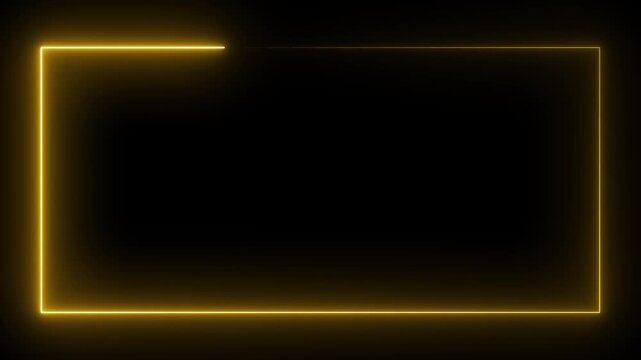 Vibrant red glowing neon rectangular frame on a stark black background, Glowing blue neon rectangular frame border,
Seamless loop animation rectangle frame 4K video motion graphic. 