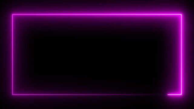 Vibrant red glowing neon rectangular frame on a stark black background, Glowing blue neon rectangular frame border,
Seamless loop animation rectangle frame 4K video motion graphic. 