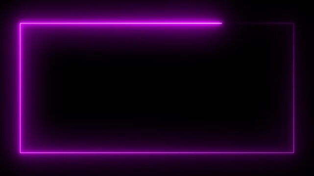 Vibrant red glowing neon rectangular frame on a stark black background, Glowing blue neon rectangular frame border,
Seamless loop animation rectangle frame 4K video motion graphic. 