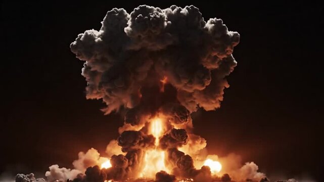 Nuclear explosion mushroom cloud representing futuristic concepts and abstract thought