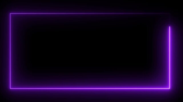Vibrant red glowing neon rectangular frame on a stark black background, Glowing blue neon rectangular frame border,
Seamless loop animation rectangle frame 4K video motion graphic. 