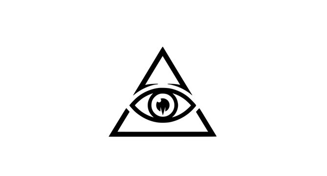 All seeing eye of providence symbol in triangle