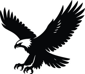 Fototapeta premium Majestic bald eagle vector illustration, powerful American symbol, soaring bird of prey, iconic wildlife emblem for branding and design.