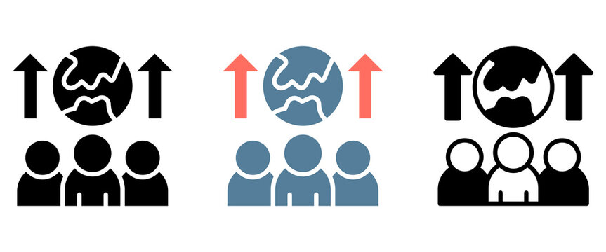 Overpopulation Icon Collection Set  Glyph & Mixed Style  