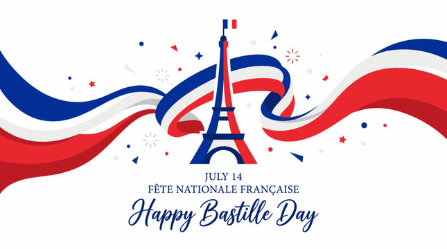 Celebrating Bastille Day with the Eiffel Tower and the French Flag.