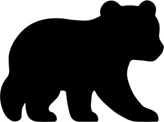 Walking Baby Bear Cub Silhouette Wildlife Illustration © Rizky