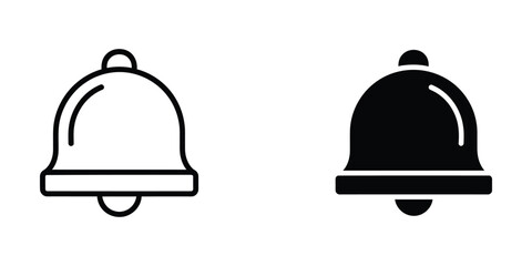 Fototapeta premium Simple black and white bell icon illustration