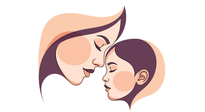 Tender moment of a mother and child touching noses with love and affection