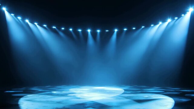 Spotlight Brilliance: A dramatic display of stage lighting illuminates an empty space, setting the stage for anticipation and excitement, filling the air with a sense of wonder. 
