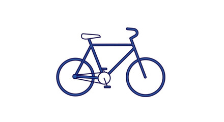 Obraz premium Minimalist blue bicycle illustration on white background vector graphic