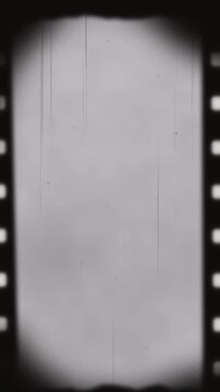Black White Film Reel Frame Vintage Grain Dust Scratch Overlay Retro Cinema Texture 4K Video