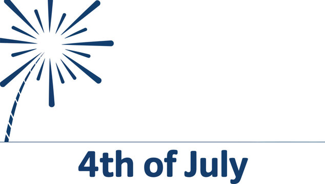 Minimalist 4th of july fireworks with text