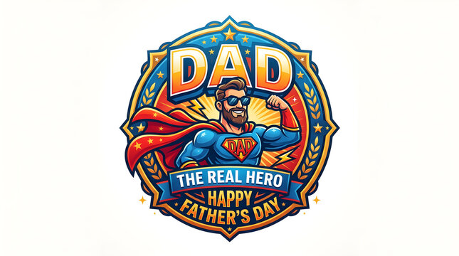 Happy father's day hero dad superhero the real hero greeting