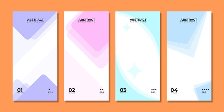 Pastel Abstract Geometric Background Collection Modern Social Media Templates