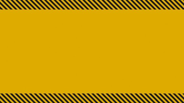 Industrial Mustard Hazard Frame - Fast Moving Opposite Caution Stripes, Dirty Grunge Texture Background, Technical Warning Loop