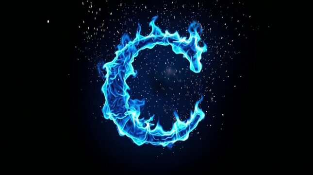Glowing Electric Blue Circle Energy.