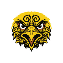 Fototapeta premium Tribal Eagle Head Graphic Design - Fierce Bird of Prey Illustration