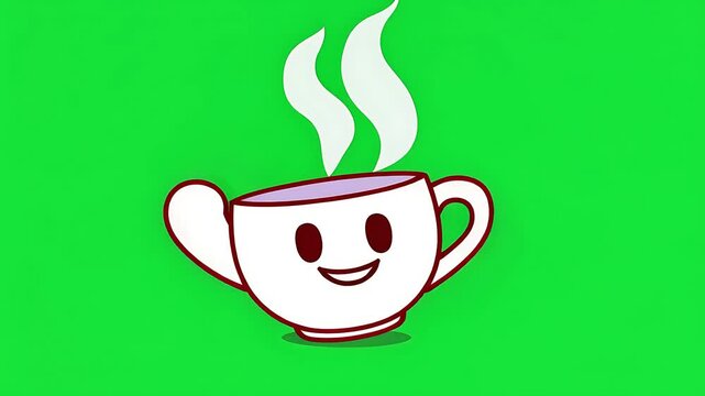 Cute Hot Drink Cup Cartoon